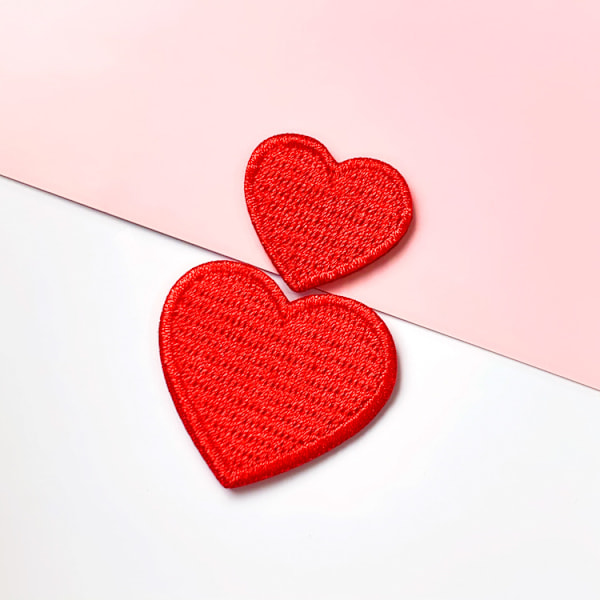 #10 stk hjerte-patches, stryge/sy hjerte-patches, DIY applikationer til jakker