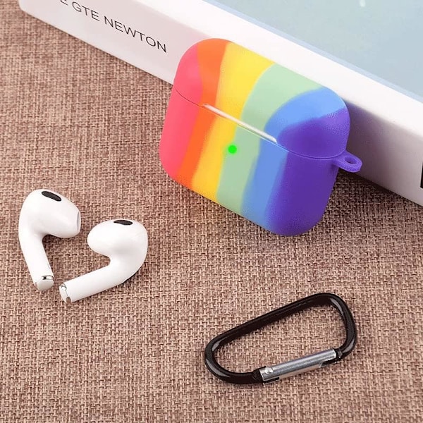 Rainbow - Skyddande Fodral Kompatibelt med AirPods 3 [Rainbow Sil