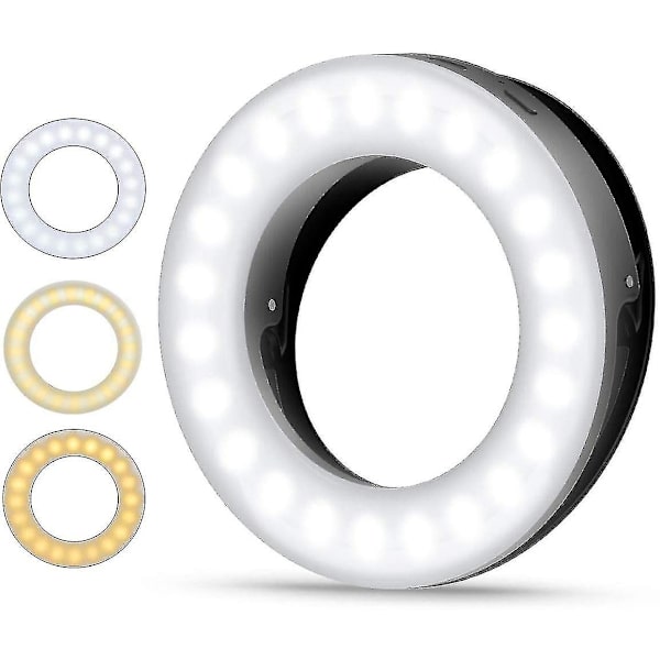 Selfie-valo, matkapuhelimen selfie-valo, matkapuhelimen rengasvalo, 40 LED-rengasvalo 3 kirkkaustasolla