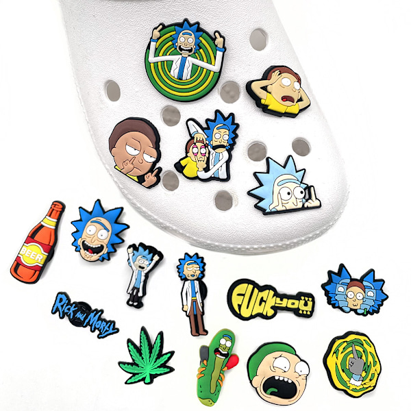 #Skosmycken 16st Rick and Morty Rick and Morty-serien PVC-hål s#