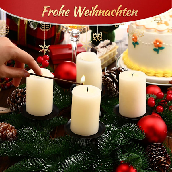 #8 Stykker 6 cm/ 2,4 tommer Metallplate Lysestaker Adventskrans#