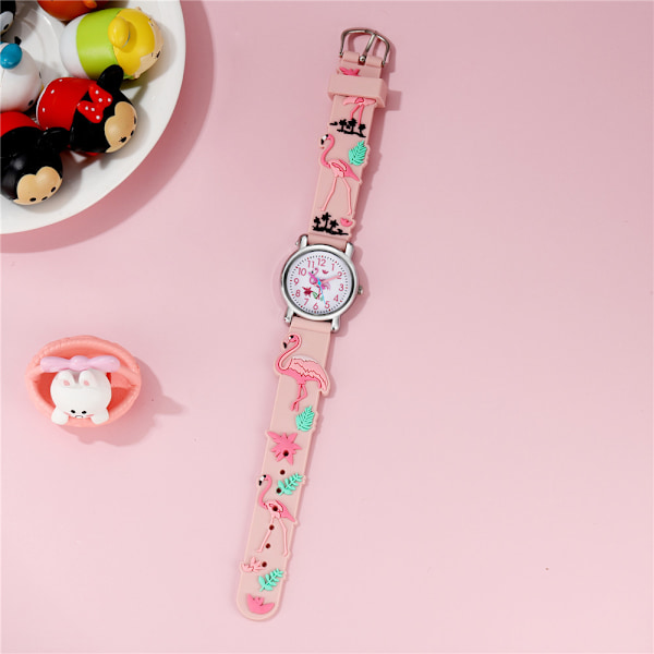#Børneure (Pink, Flamingo), Vandafvisende Børneure Kvarts#