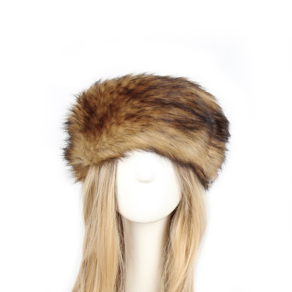 Dame Fluffy Faux Fur Pandebånd Hat Tyk Øre Vinter Varmt Sno