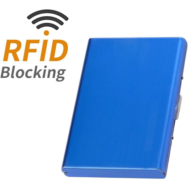 (Blå) RFID Kreditkortbeskytter Tegnebog, Bloker Identitetstyve