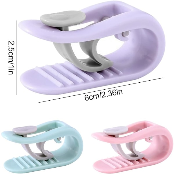 24 stycken täckesklämmor (blå rosa lila), hög elasticitet