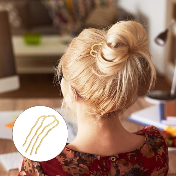 10 stk Chignon-nåler Hårspenne Sinklegering Hårspenne U-formet 4-tannet La