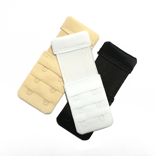 3-pack Mjuka Bekväma BH-förlängare för Kvinnor, 2 Hakar, 8,5 cm x