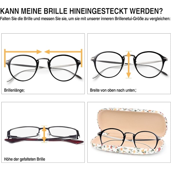 Brilleræske, Foldbar Blomster Solbriller Brilleræske til Opbevaring