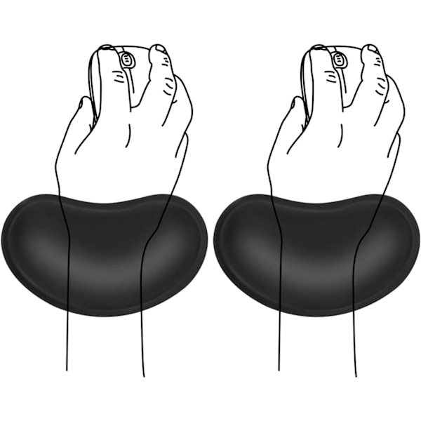 2-pak Mus-Håndledsstøtte, Hukommelsesskum Mus-Håndledsstøttepude Støtte