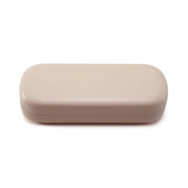 #Hårdt Glasögonfodral (Beige), PU-Läder Glasögonbox, Bärbar Skyddande#
