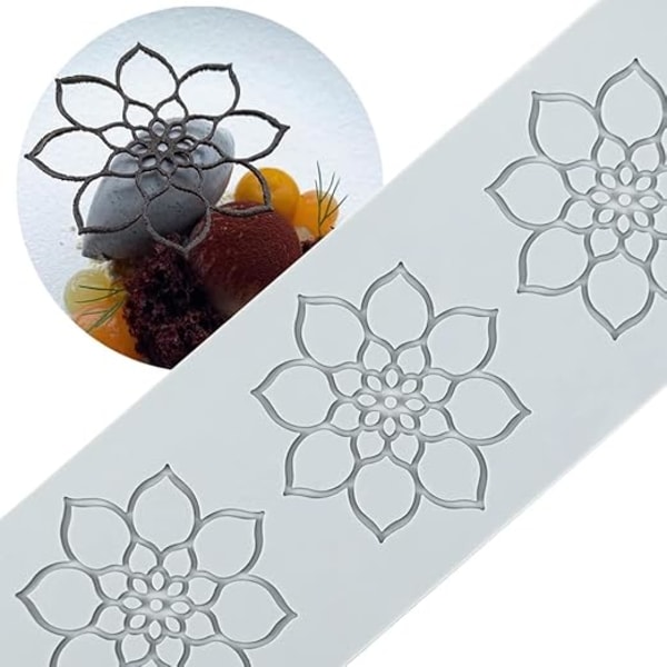 #3 Huller Mandala, Silikon Lace Matte, Spiselig Sukkerhåndverkstrykk#