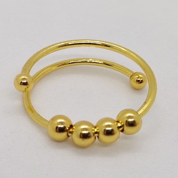#2 stk Justerbar Åbningsring Angstlindrende Fidget Meditation Perler Ring Gave