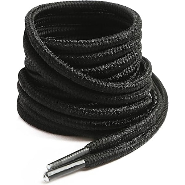 #2 stk. 150cm Runde Støvlesnore (Sort), ?5mm Runde Støvlesnore til #