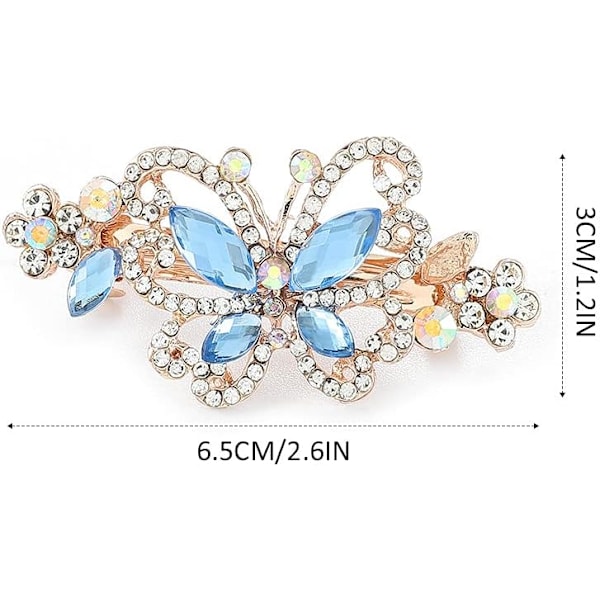 2 stk. Hårklemmer til kvinder - Butterfly Metal Hårklemmer - Skridsikker