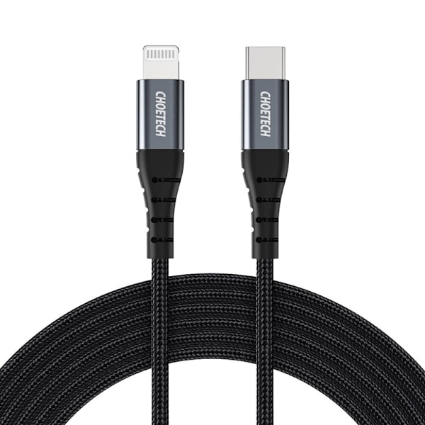 Choetech IP0039 USB-C / Lightning MFi-kabel 480Mb/s 3A 1,2m - svart
