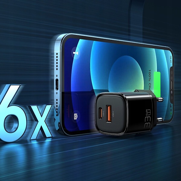 USB/USB-C lader, hurtig, nano, GaN 33W PD, rosa, McDodo
