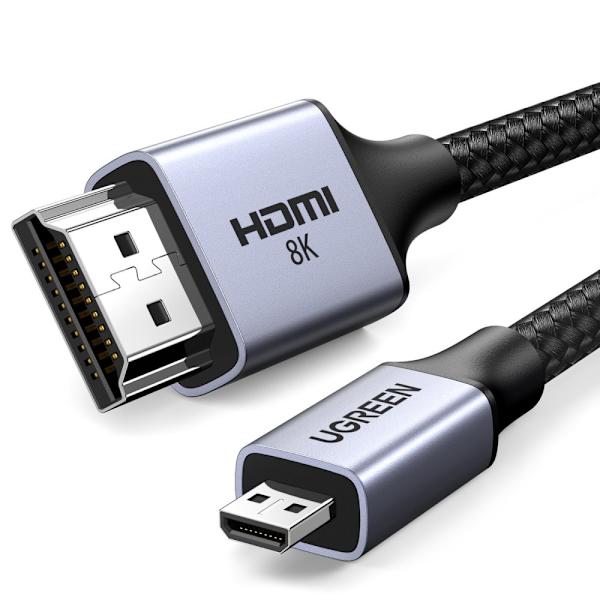 Micro HDMI - HDMI 2.1 8K adapterkabel 2m Ugreen HD164 - grå