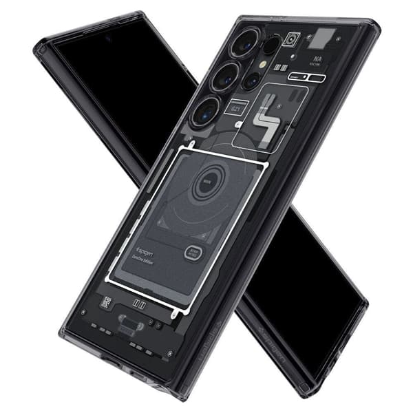 Spigen Ultra Hybrid-deksel til Samsung Galaxy S24 Ultra - Mørkegrå (Zero One Pattern)