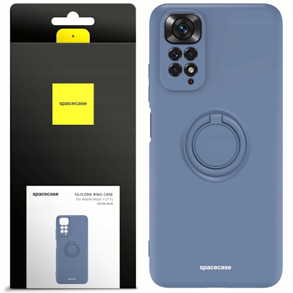 Spacecase Silikon Case Ring För Xiaomi Redmi Note 11 11S Blå