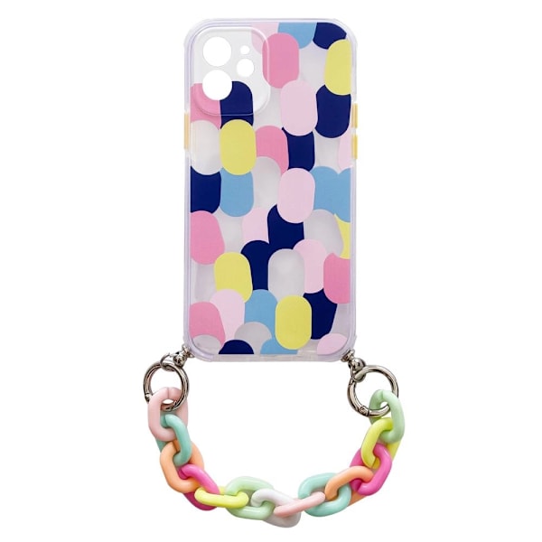 COLOUR CHAIN CASE GEL FLEXIBLE CASE MED CHAIN CHARM TIL IPHONE 8 PLUS / IPHONE 7 PLUS MULTICOLOR