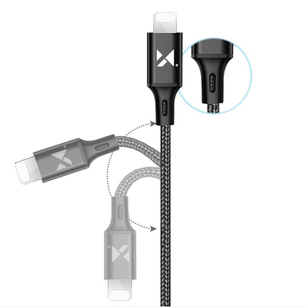 Wozinsky USB - Lightning-kabel 2,4A 1m svart (WUC-L1B)