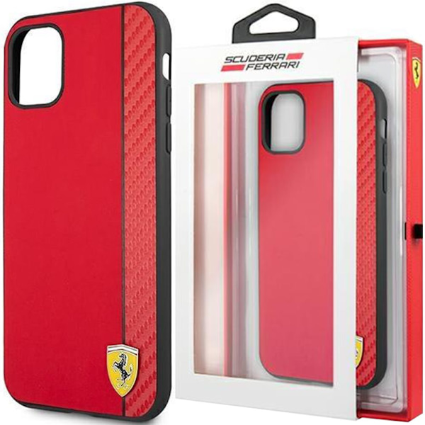 Ferrari FESAXHCP13XRE iPhone 13 Pro Max 6.7 rødt/rødt hardt deksel On Track Carbon Stripe