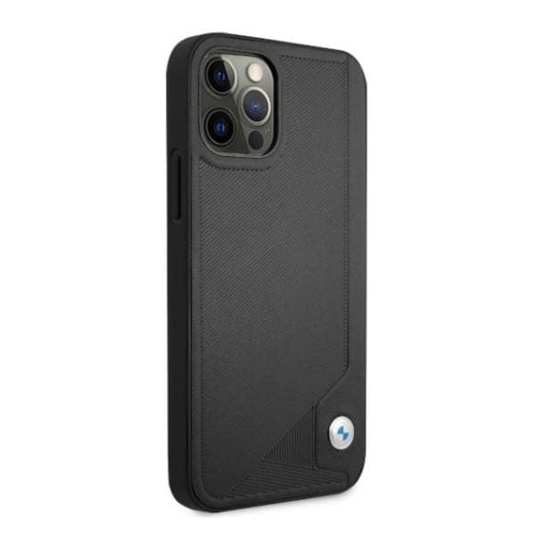 BMW LÆDER DEBOSS ETUI TIL IPHONE 12 PRO MAX - SORT