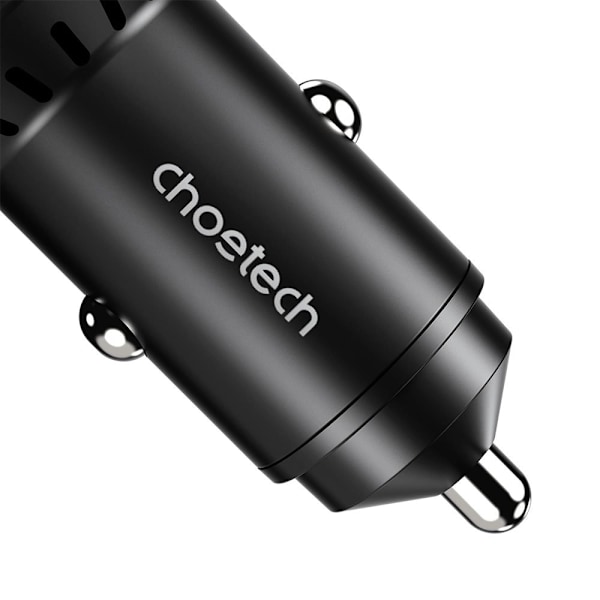 Choetech TC0014 USB-C USB-A PD 60W billader med LED-bakgrunnsbelysning - Svart