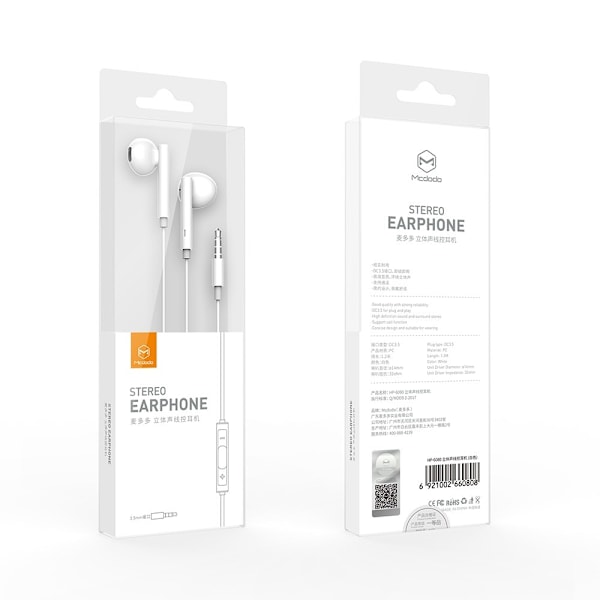 Mcdodo Element Jack 3,5 mm kablet headset, Vita