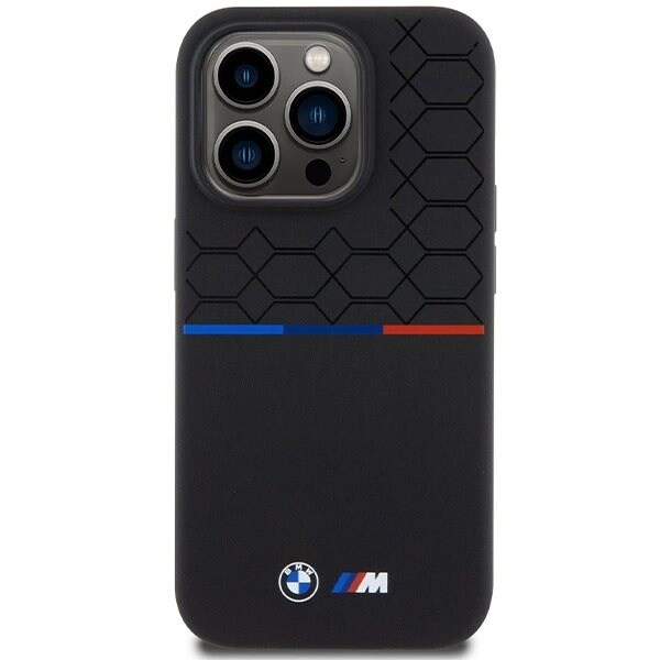 BMW M SILICONE PATTERN MAGSAFE ETUI TIL IPHONE 15 PRO - SORT