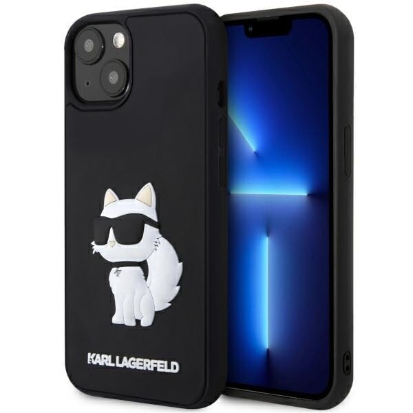 Karl Lagerfeld KLHCP14M3DRKHNK Deksel til iPhone 14 Plus 6.7 - Black Rubber Choupette 3D