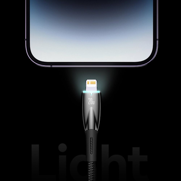 Baseus Glimmer Series-kabel USB-A - Lightning 480Mb/s 2.4A 2m svart
