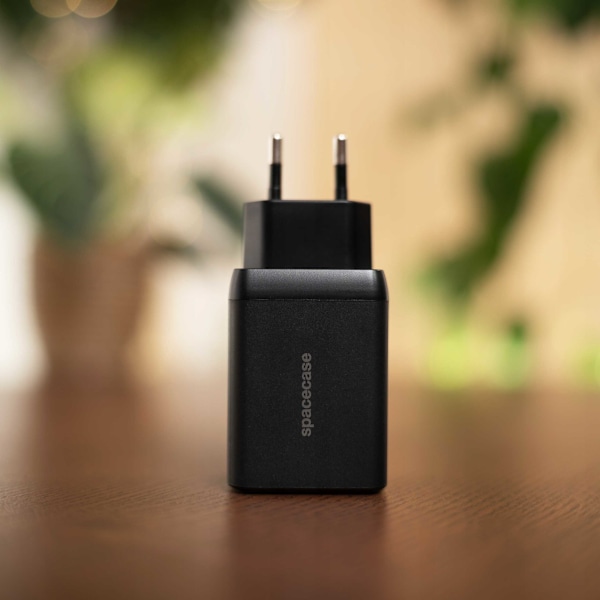 Rymdfall Usb C Laddare 65W Gaan För Telefon, Bärbar, Svart