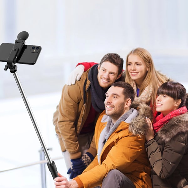 SELFIE STICK WR1YXS TELESKOPSTATIV 0,71M MED RUND LAMPE - SORT