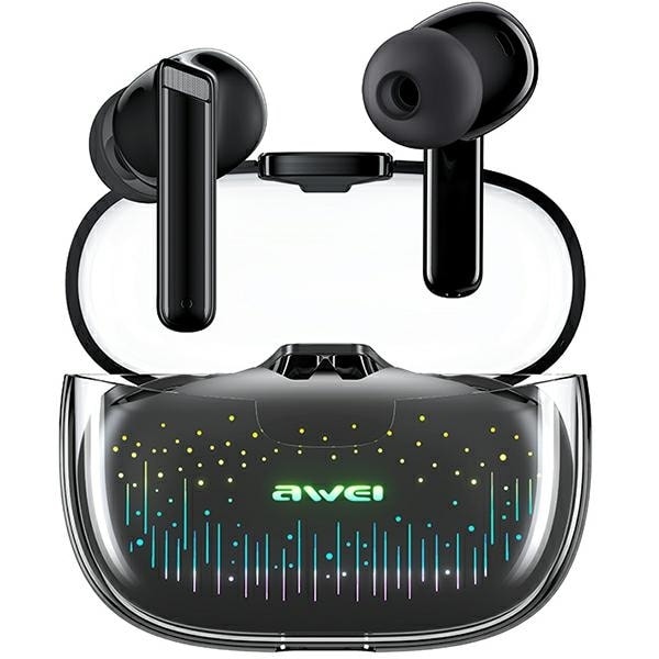 AWEI Bluetooth 5.3 T52 Pro2 TWS hörlurar + dockningsstation svart/svart