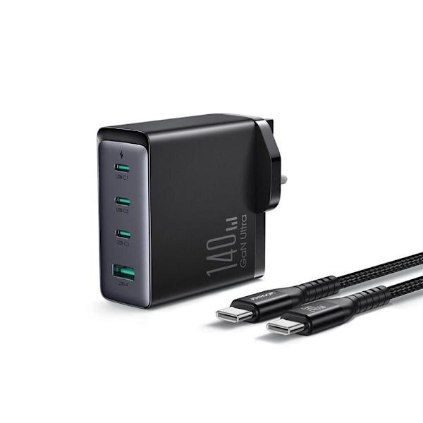 GaN-lader UK Joyroom JR-TCG05UK 140W 3x USB-C USB-A + USB-C / USB-C-kabel 240W 1,2m