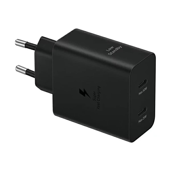 Samsung Power Adapter Duo EP-T5020XBEGEU nettverkslader 2x USB-C 50W - svart Svart