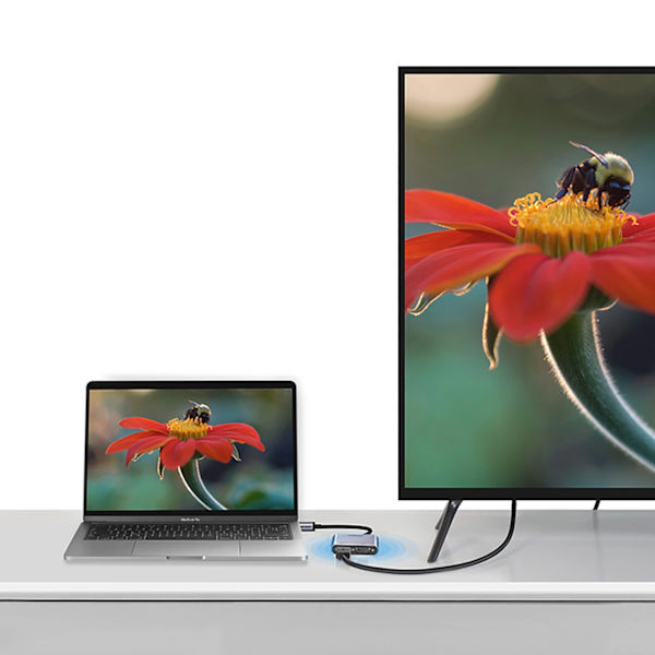 UGREEN CM162 50505 USB-C - HDMI / VGA / USB-A 3.0 / USB-C PD-ADAPTER - GRÅ