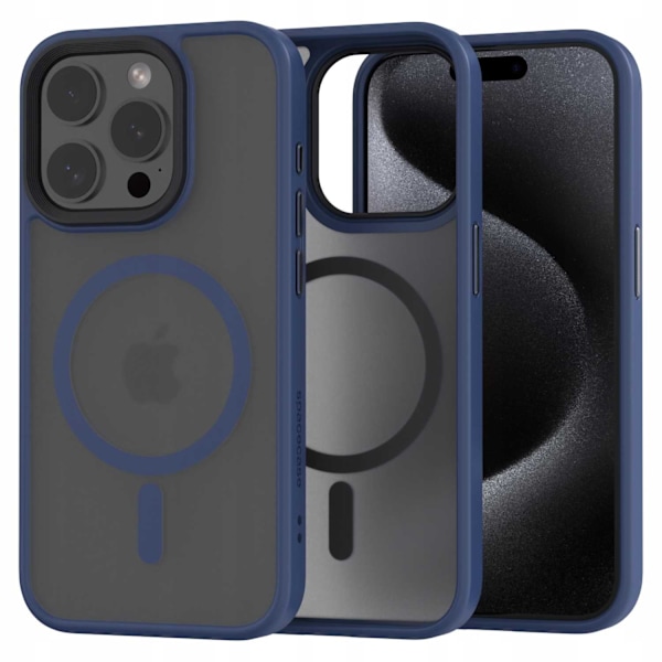 Spacecase Hybrid-Fodral För Magsafe För Iphone 15 Pro Mörkblåt Skal