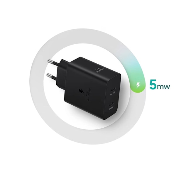 Samsung Power Adapter Duo EP-T5020XBEGEU nettverkslader 2x USB-C 50W - svart