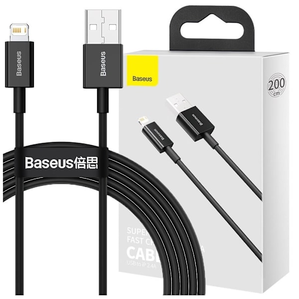 Baseus Superior kabel USB - Lightning 2,4 A 2 m svart (CALYS-C01)