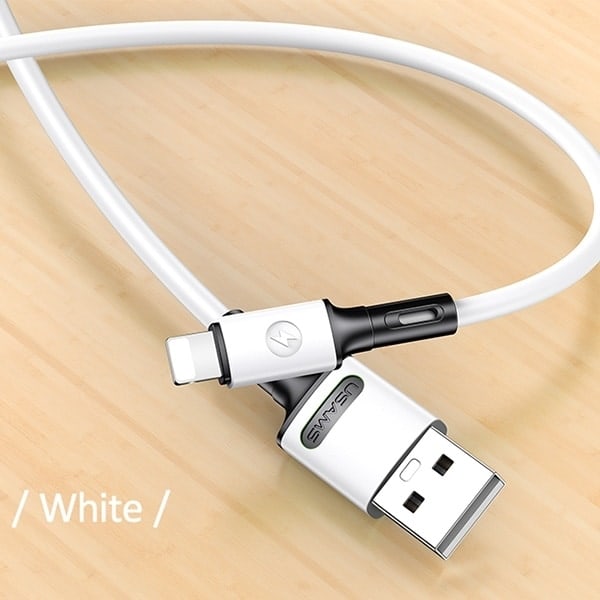 USAMS Kabel U52 lightning 2A Snabbladdning 1m vit/vit SJ434USB01 (US-SJ434)