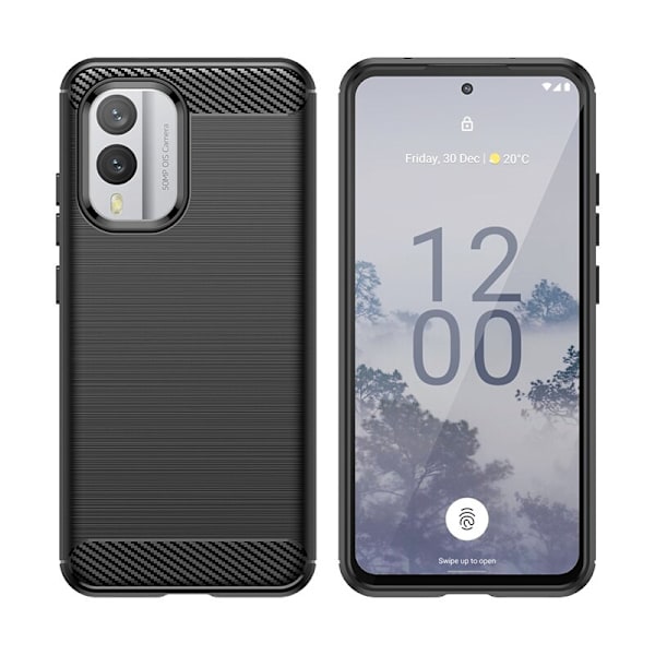 Carbon Case silikonetui til Nokia X30 - svart