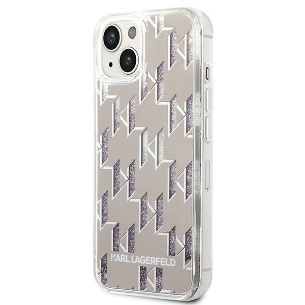 Karl Lagerfeld KLHCP14SLMNMS iPhone 14 6.1 hardt deksel Sølv/sølv flytende glittermonogram