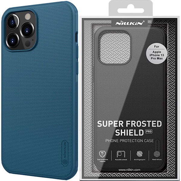 Nillkin Super Frosted Shield Pro slitesterkt deksel, beskyttelsesdeksel for iPhone 13 Pro Max, blå