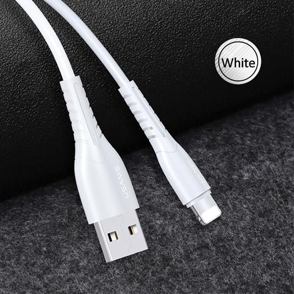 USAMS Kabel U35 lightning 2A snabbladdning 1m vit/vit SJ364USB02 (US-SJ364)