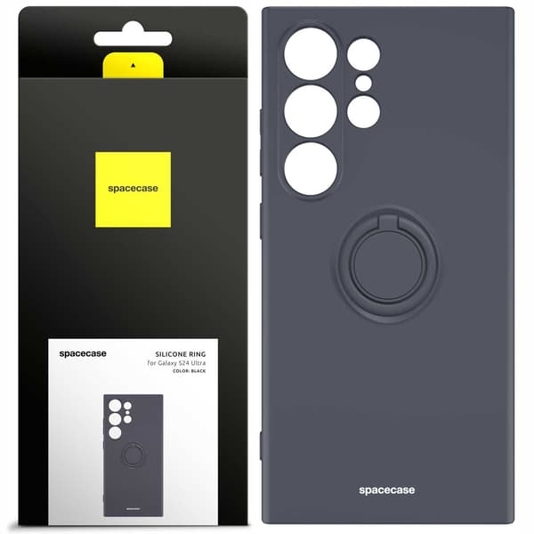 Spacecase Silikonecase Ring För Samsung Galaxy S24 Ultra Black