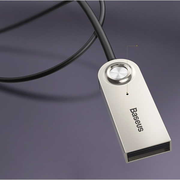 Baseus BA01 Bluetooth 5.0 lydmottakerkabel lydadapter AUX-tilkobling svart (CABA01-01)