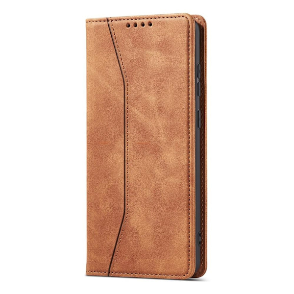 Magnet Fancy Case Case for Samsung Galaxy S22 Ultra Card Lommebokbeskyttelse? brunt stativ