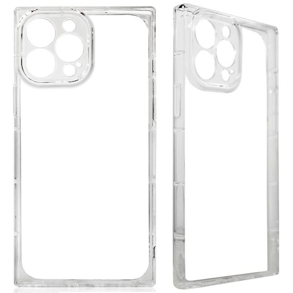 Square Clear Case for iPhone 13 Pro, gjennomsiktig geldeksel